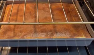 Golden brown goodness, baking in the oven's warm embrace